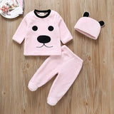 3Pcs Pink Kawaii Winter Warm Newborn Baby Girl And Boy