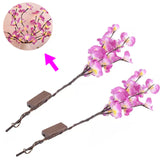 73cm 20leds Simulation Orchid Bouquet Light String LED Desktop Vase Flower Branch Lamp for Wedding New Year Holiday Party Decor