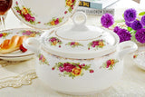 Genuine Bone China Platinum Rose Tableware Set