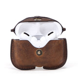 Wholesale Keychain Earphone Charging Case Custom Logo Luxury Genuine Leather Case Cover for Apple Airpod Case