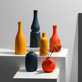 Orange Yellow Blue Nordic Ceramic Dried Flower Vase Decoration