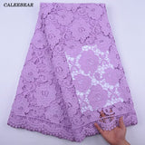 Pure White Guipure Cord Lace Fabric 2020 High Quality Nigerian Laces Fabrics African Water Soluble Lace for Wedding Dress S2021