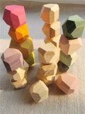 Wooden Rainbow Stacking Balance Stones for Kids Educations