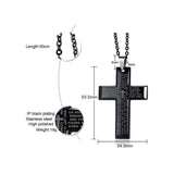 Vnox Men's Prayer Matthew 6:9-13 Bible Necklace Stainless Steel Cross Pendant Male Religious Jewelry