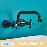 Rozi Wall-Mounted Dual Handle Black Basin for Bathrooms