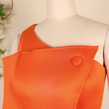 Ladies Solid Color Hollow Out Evening Dress