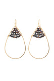 Hde3070 - Open Teardrop With Rondelle Beads Earrings