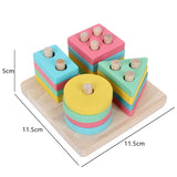 Montessori Graphic Wooden Animal Shape Puzzles for Kids Education