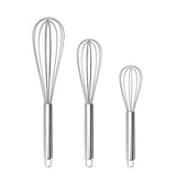 LMETJMA 8" 10" 12" Egg Whisk Stainless Steel Egg Whisk Kitchen Wire