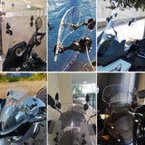 ROAOPP Universal Motorcycle Windshield Risen Adjustable Wind Screen Spoiler Air Deflector for Honda BMW Yamaha Kawasaki Suzuki