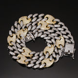 Hesiod Two Tone Diamond Hip Hop Style  Cuban Link Chain for Men