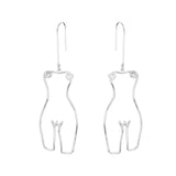 Unique Artsy Abstract Lady Breast Statement Hoop Earrings for Women Van Gogh Hollow Outline Body Earrings 2020 Femme Bijoux