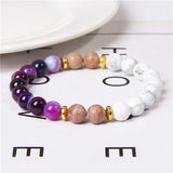 Drop Shipping Fashion Trendy Handmade 8MM Colorful Natural Howlite Stone Beads Bracelet Jewelry