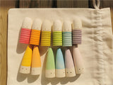 Kids Wood Montessori Toys Rainbow Shoots Palos Sticks