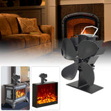 4 Blades Fireplace Fan Thermal Energy Burner Fan