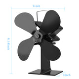 4 Blades Heat Powered Stove Fan Log Wood Burner