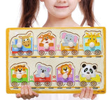 Baby Toys Montessori Wooden Puzzle Cartoon Vehicle Marine Animal Puzzle 12 Styles Board Set Educational Wooden Toy Child Gifts