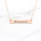 Dreamer Necklace - Rose Gold Bar Necklace