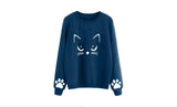 Cat Printing Round Neck Long Sleeve Warm Sweatshirts Women Korean style Loose Hoodies Female Casual Coat Female S-3XL#5$