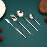 Silver Cutlery Set Stainless Steel 16 Piece Dinnerware Knive Fork Spoon Set Kitchen Complete Tableware Black Gift Box Dinner Set
