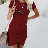 Sexy Dresses Women Summer Mini Dress Short Sleeve Solid Body-con