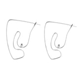 Unique Artsy Abstract Lady Breast Statement Hoop Earrings for Women Van Gogh Hollow Outline Body Earrings 2020 Femme Bijoux