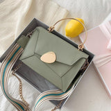 Contrast PU Leather Crossbody Shoulder Messenger Bag