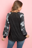 Brushed Hacci Tie Dye Puff Sleeved Top