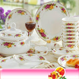 Genuine Bone China Platinum Rose Tableware Set