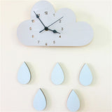 Nordic Wooden Cloud Raindrop Shaped Wall Clock
