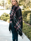 Saffron Plaid Ruana Poncho