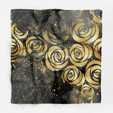 Gold Roses Silk Scarf Necktie Hair Wrap Scarf