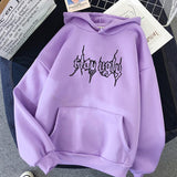 Oversized Hoodies Womens Harajuku Plus Size Women Sweatshirt Flamme Print Korean Style Winter Coat Pink Clothing Blak Tops