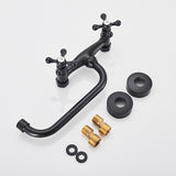 Rozi Wall-Mounted Dual Handle Black Basin for Bathrooms