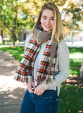 Red, Black & Ivory Classic Plaid Blanket Scarf