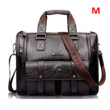 Men Leather Black Briefcase Business Handbag Messenger Bags
