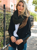Beautiful Olive Chunky Braided Infinity Scarf