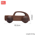1pc Baby Toys Wooden Car BPA Free Beech Wood Teether Cartoon Organic Wooden Car Montessori Toys for Children Teething Nurse Gift