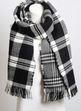 Black & White Classic Plaid Blanket Scarf