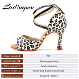 Ladingwu New Brand Dance Shoes Latin Women Leopard
