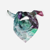 Agate Silk Scarf Green Purple Silk Square Scarf