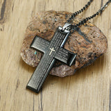 Vnox Men's Prayer Matthew 6:9-13 Bible Necklace Stainless Steel Cross Pendant Male Religious Jewelry