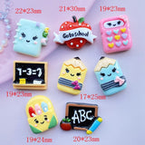 8pcs/Lot Hand Painted Kawaii Resin Mixed Mini Stationery Flatback Cabochons for Hair Bow Centers DIY Scrapbooking Decor