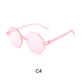 2021 Sun Flower Kids Fashion Flexible Soft Polygon Colorful Sunglasses Whole Children Sun Glasses Cheap With Promotion Logo