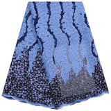 Kalume New Arrival 3D African Dry Lace Fabric Embroidery French Mesh Lace Fabrics With Sequins for Nigerian Party Dresses F1798