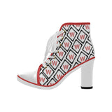 Wakerlook Women's  Lace Up Chunky Heel Ankle Boots