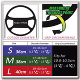 AULLY PARK DIY Leather Cowhide with Needles Thread Car Steering Wheel Cover