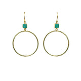 Turquoise Bezel Circle Earrings
