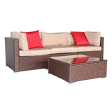 Patio Furniture Set Outdoor Garden Patio 4 Pieces Wood Grain
