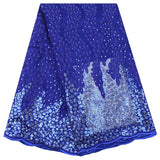 Kalume New Arrival 3D African Dry Lace Fabric Embroidery French Mesh Lace Fabrics With Sequins for Nigerian Party Dresses F1798